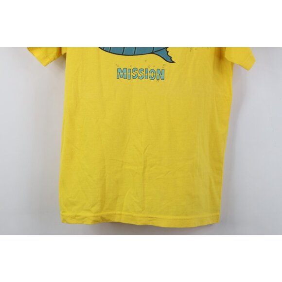 Vtg Leilow Japan Mens Small Spell Out Submarine Mission Surfing T-Shirt USA - Picture 3 of 13